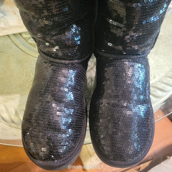 Ugg Bailey Button Sequin Over The Knee Boots Sherpa Shearling Designer #778 - Picture 16 of 16